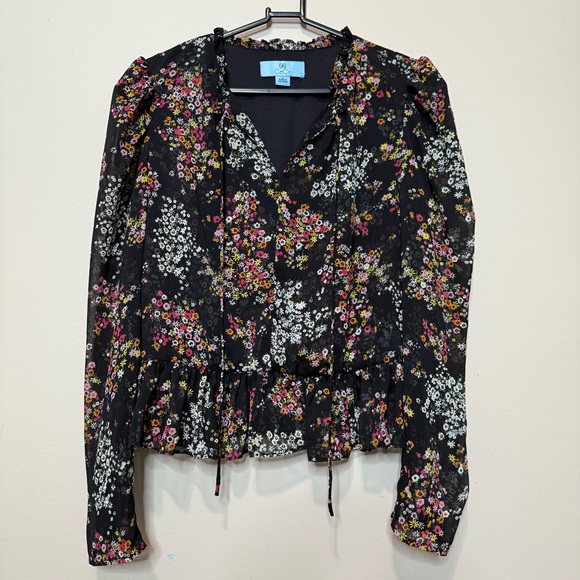 CeCe Floral Black Blouse - Picture 1 of 5